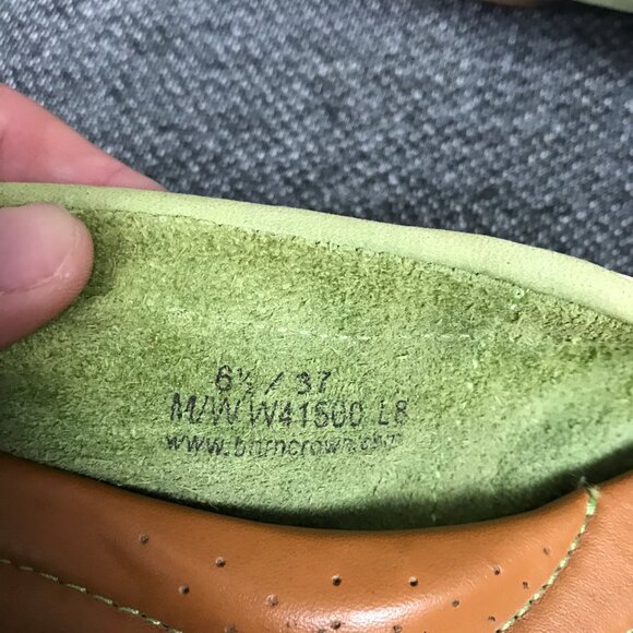 Born Crown Women’s 6.5 Distressed Green Leather Bow Slip On Ballerina Flats - Picture 8 of 8